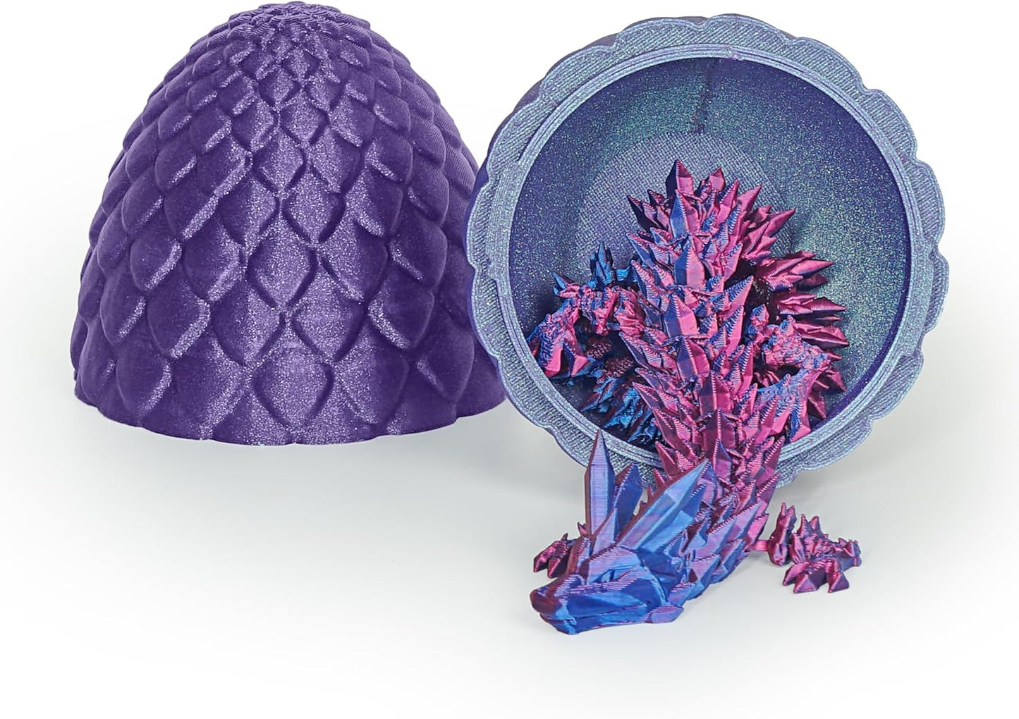 Dragon Egg-3D dragon eggs with dragon inside with Flexible Pearly Sheen Dragon Inside, 3D Printed Surprise Gift, Articulated Dragon Egg Fidget Toy, Dragon Figurine Decor