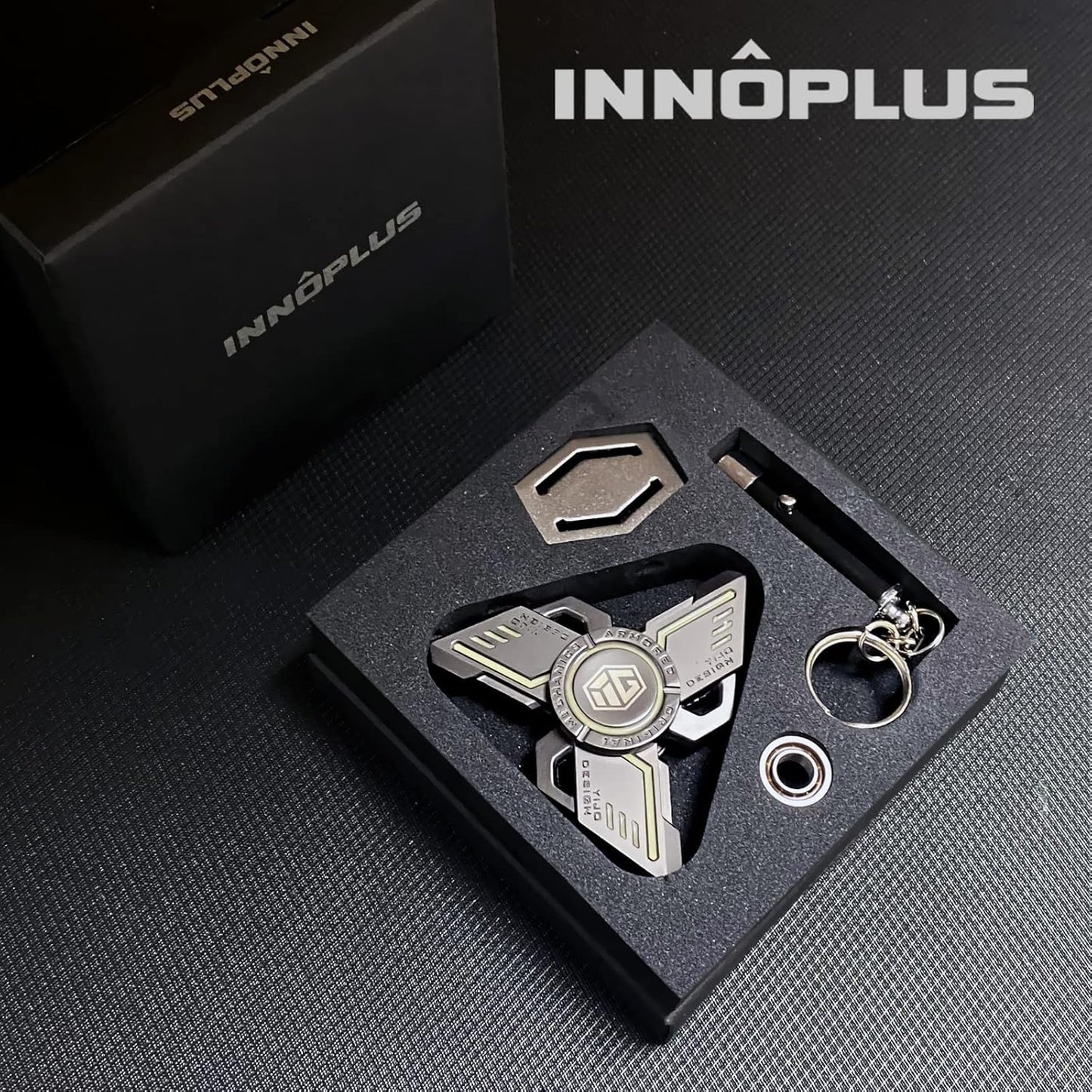 INNÔPLUS Fidget Spinner, Fidget Spinners Cool, Fidget Spinners for Kids, Stress Anxiety ADHD Relief Figets Toy, Fidget Light Up Spinner, Metal Finger Hand Spinner Toy with Luminous Light