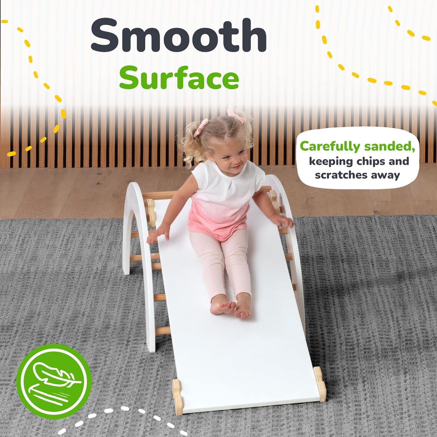 6-in-1 Pikler Triangle Climbing Set - Climbing Toys for Toddlers - Montessori Climbing Set - Indoor Wooden Play Gym for 2-6-Year-Olds - White