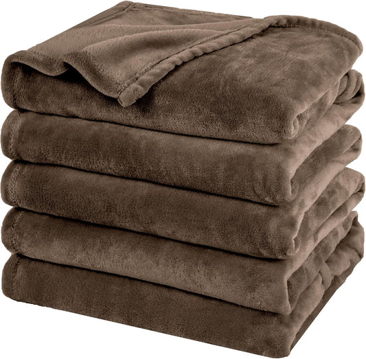 PHF Oversized King Fleece Blanket 120"x120", No Shed No Pilling Big Soft Blanket, Extra Large 10'x 10' Lightweight for Bed, Sofa Travel and Camping, Suitable for All Season, Cocoa Brown