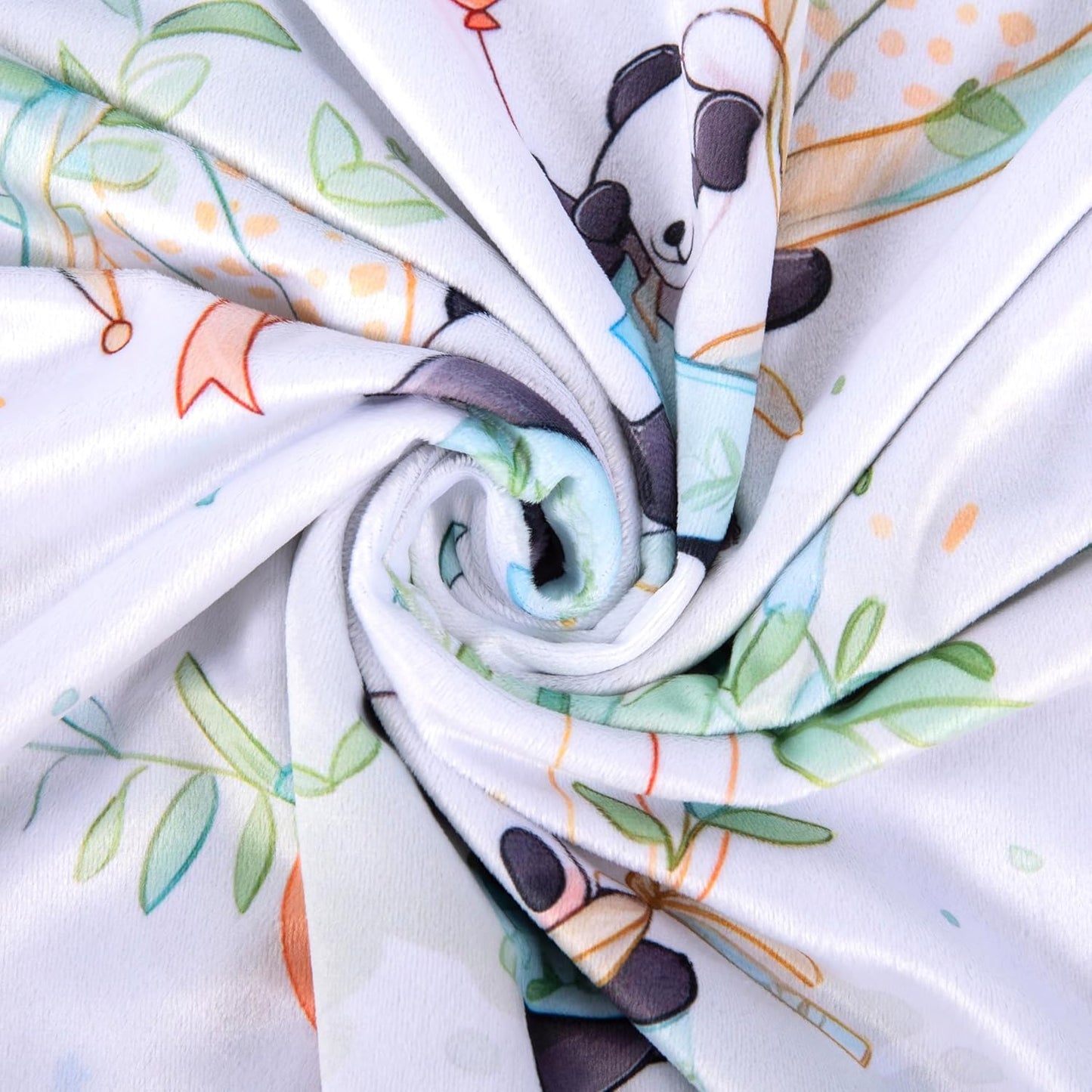 Baby Blanket for Boys Girls Soft Minky with Double Layer Dotted Backing, Cartoon Printed 30 x 40 Inch Toddler Blanket (Panda)