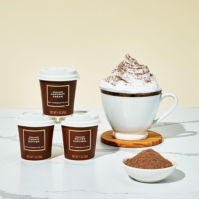 BomBombs Mini Hot Chocolate Gift Set in Signature Brown Packaging, Dessert Flavors Include Rocky Road, Cookie Butter, Pumpkin Pie & More, Set of 12