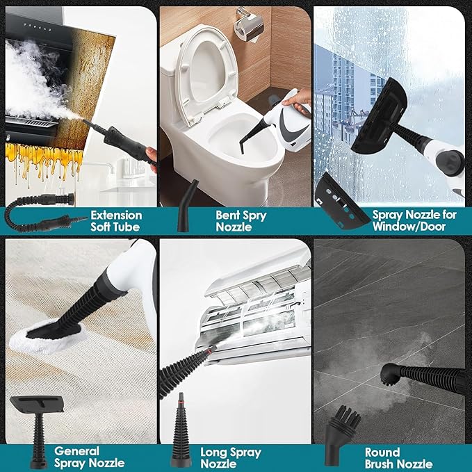 Laytic Steammaster Pro, Laytic Handheld Steam Cleaner, 10 In 1 Handheld Pressure Multi Purpose Cleaner Home Use (Gray)