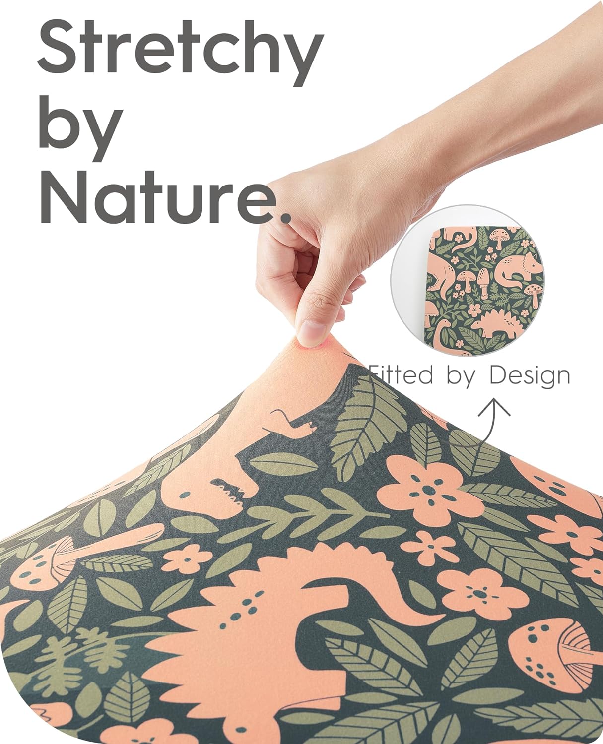 Dinosaur Crib Sheets for Boys, Premium Soft Crib Mattress Fitted Sheet, Ultra Breathable Baby Sheets, Super Stretchy Baby Bed Sheets 28x52x9 Extra Deep Pocket, 2 Pack