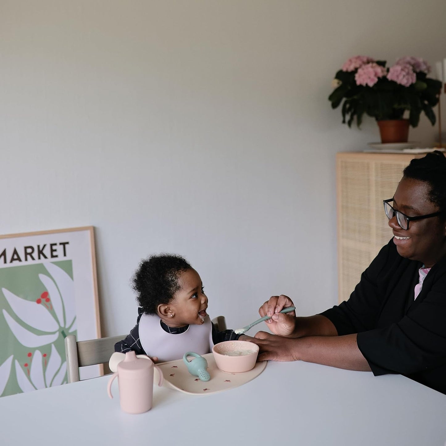 mushie Silicone Baby Feeding Spoons | 2 Pack (Soft Lilac)