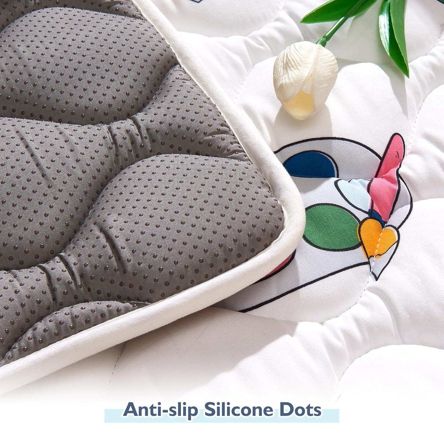 Vibe Bear High-Density Foam Baby Play Mat, 50x50 Inches Thicken One-Piece Comfortable and Soft Baby Playmat, Non Slip Washable Floor Mat for Infants, Toddlers