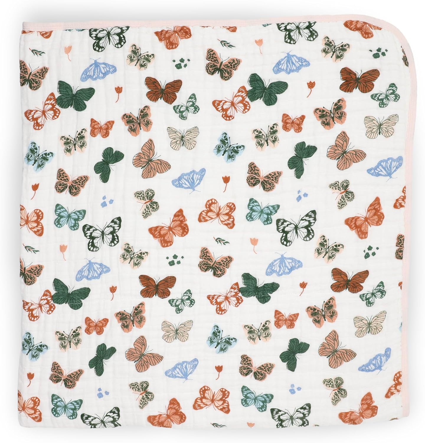 Little Unicorn Original Premium Cotton Quilt | Multi-Layered & Extra-Soft Muslin Fabric |for Babies & Toddlers (Butterflies)