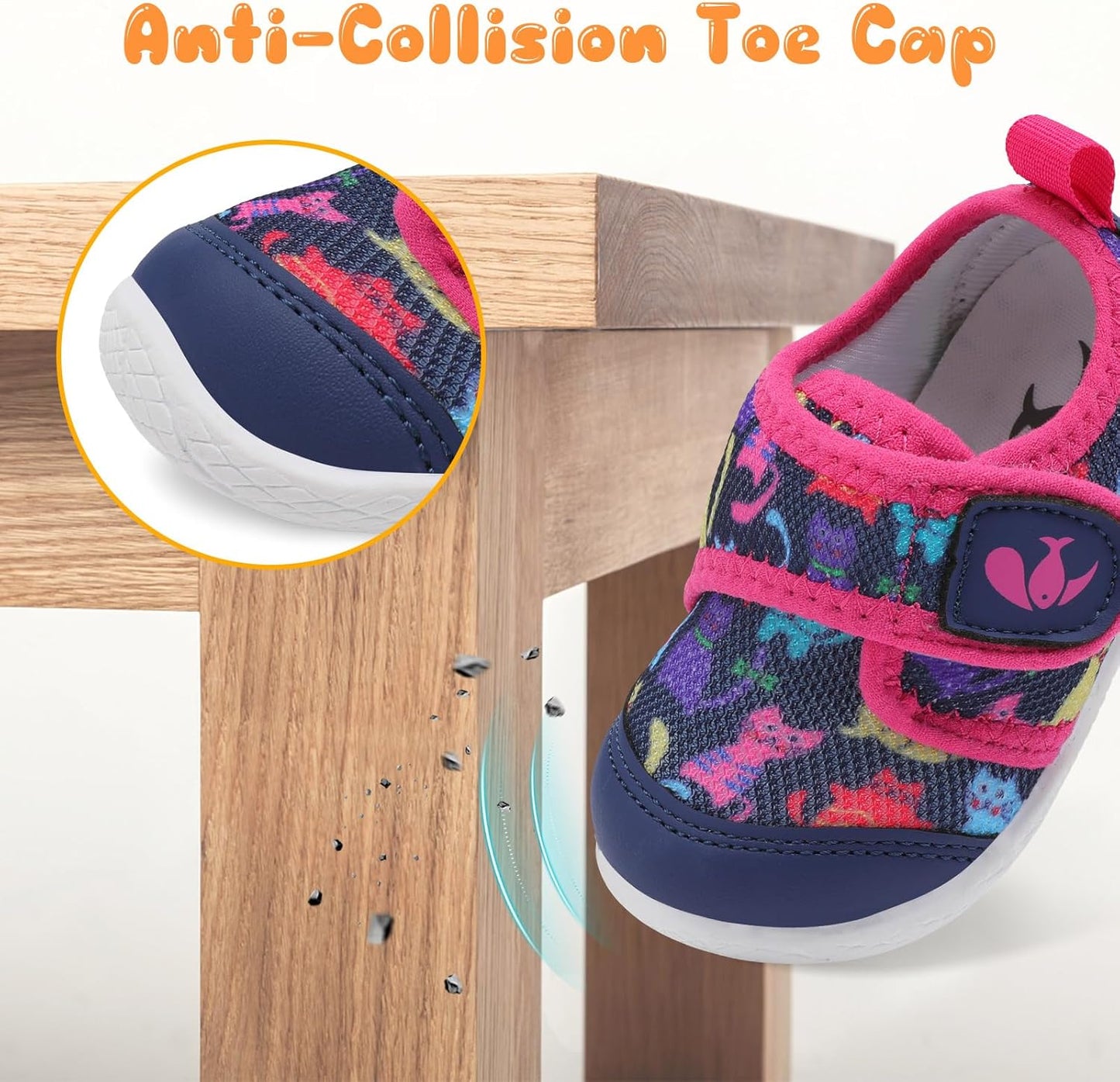 FEETCITY Baby First Walking Shoes Boys Girls Infant Sneakers Crib Shoes Breathable Lightweight Slip On Shoes