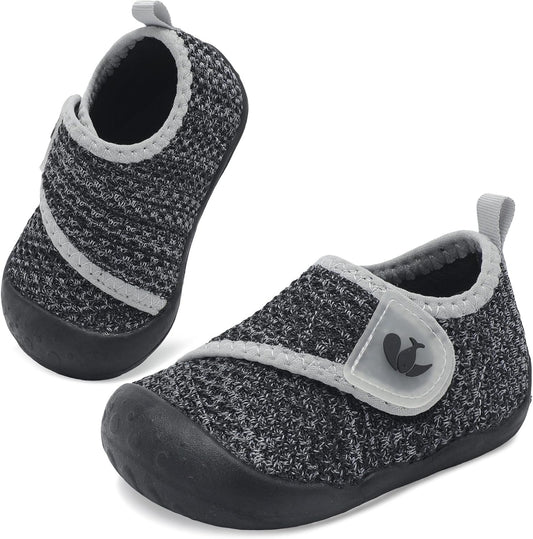 FEETCITY Baby First Walking Shoes Wide Baby Shoes Infant Sneakers Newborn Crib Shoe Barefoot Lightweight Slip On Shoe