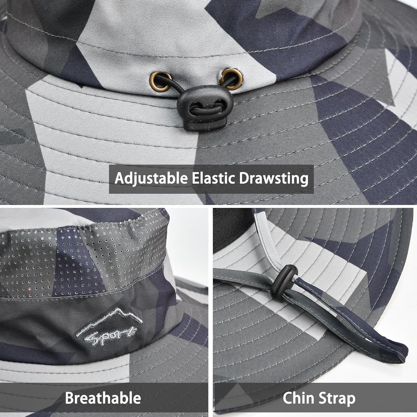 Sun Hats for Men Women Fishing Hat UPF 50+ Breathable Wide Brim Summer UV Protection Hat