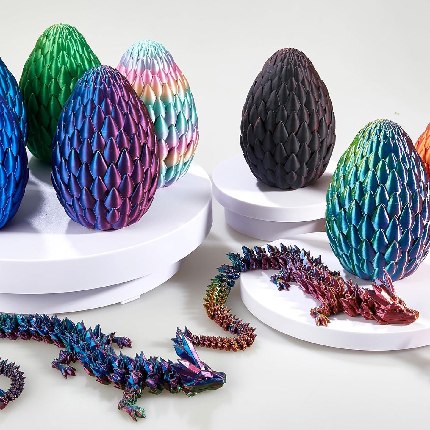 Dragon Egg,15in Crystal Dragon,Surprise Egg,Articulated Dragon,3D Printed Gift Toy,Fidget Toys for Autism/ADHD, Executive Desk Toys,Home Office Decor (Laser Purple)
