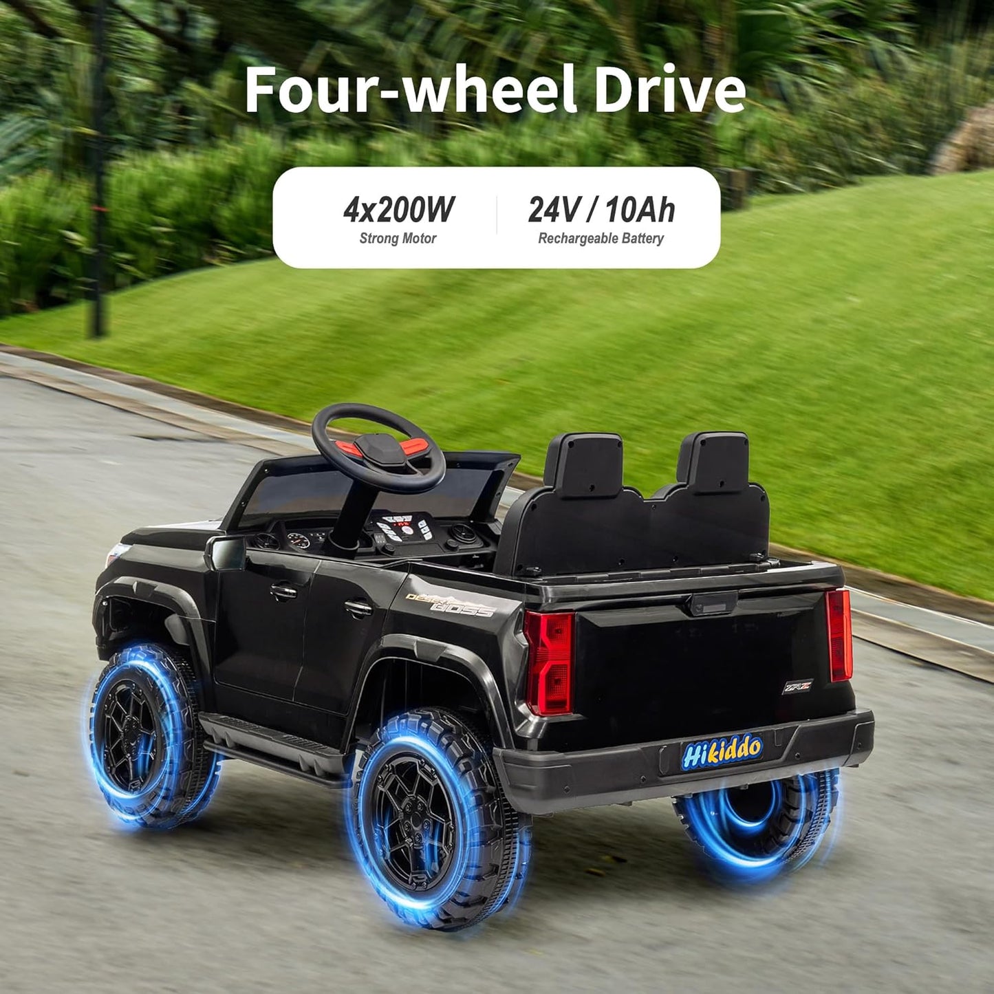 24V 10Ah Ride on Toy for Big Kids, 4WD 2 Seater Electric SUV Kids Car to Drive w/Remote Control, 4x200W Motors - Black