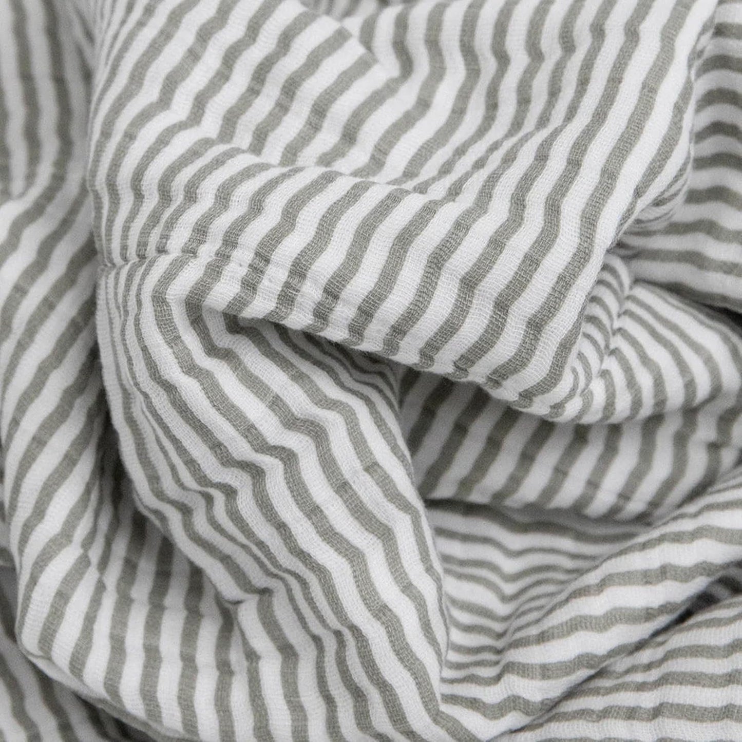 Little Unicorn Newborn Receiving Quilt | Ultra- Soft, Multi-Layered Muslin Fabric | Gift for Newborns & on-The-go (Grey Stripe)