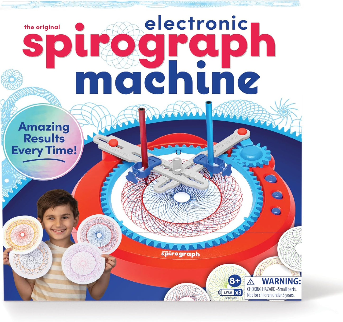 Spirograph Electric Machine - Arts and Crafts, Kids Toys, Art Supplies, Craft Supplies, Drawing Kit, Spiral Art, Classic Gear Design Kit, Case, Pens, Design Sheet Included, Ages 8+