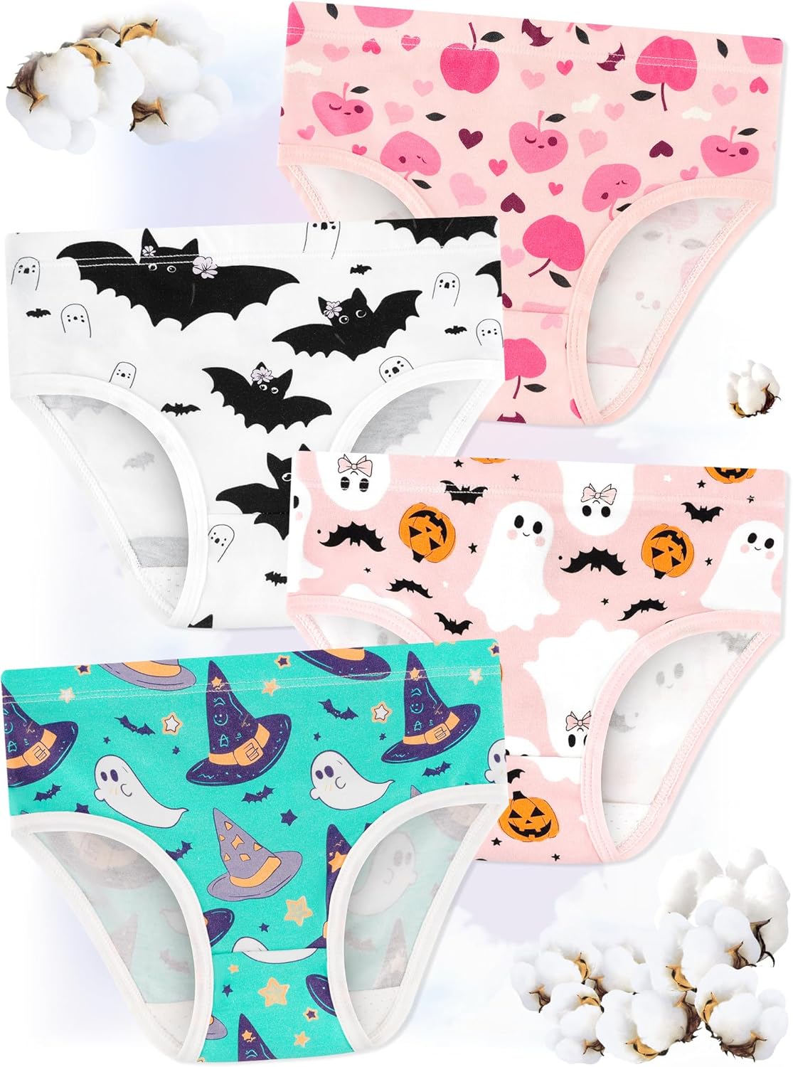 Girls' Underwear,Soft Cotton Tagless Panties for Toddlers' & Little Kids' Comfort,Breathable Briefs,8-Pack