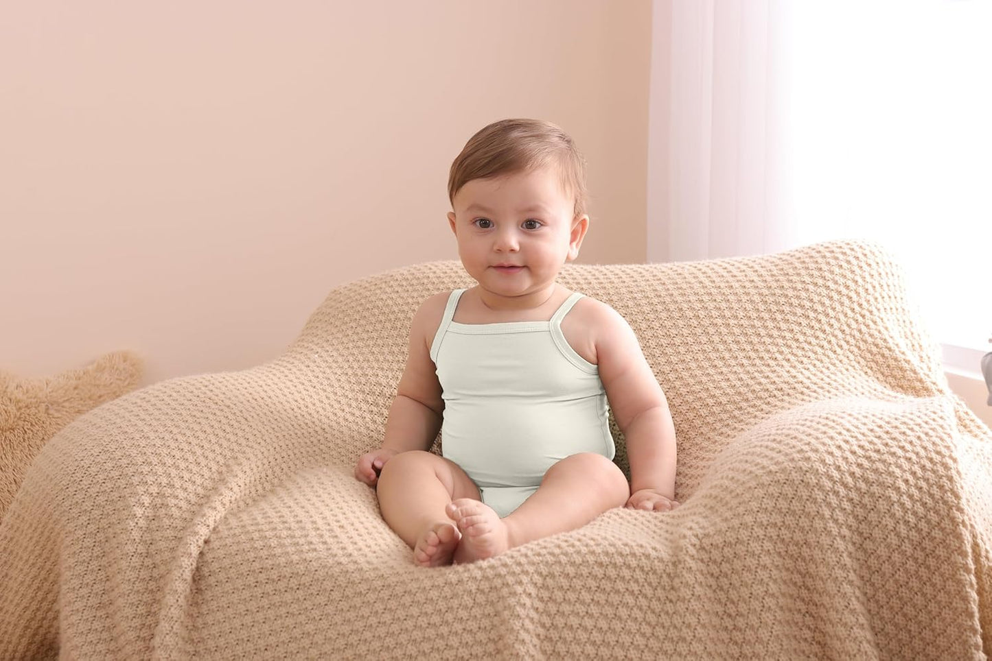 GUISBY Rayon Made from Bamboo Undershirt boy Girl Bodysuit for baby 3-Packs