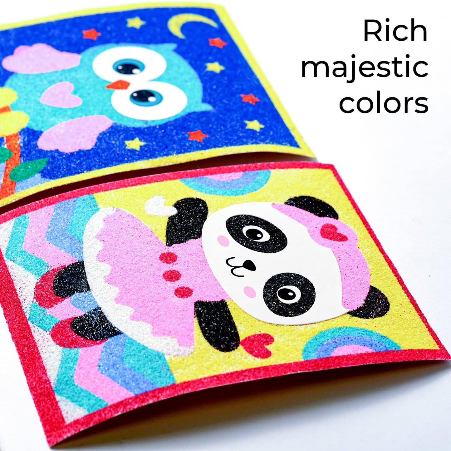 Sand Art Pictures Craft Sand - Сolor Sand Painting - Color Splash Sand Art Pictures Kids - Sticker Art Sheets Peel and Stick – Colored Sand Art Kit