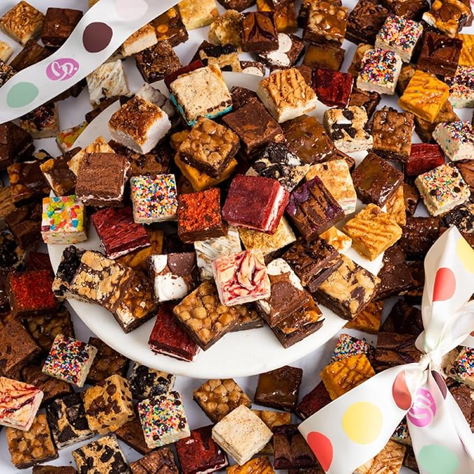 Brownie Points Baby Brownies, 50-Individually Wrapped, Fine and Fresh Ingredients, Gift Box and Gifts Baskets for all Occasions, Fudge Chocolate Brownies, Baked from Scratch, Gourmet Sweet Desserts