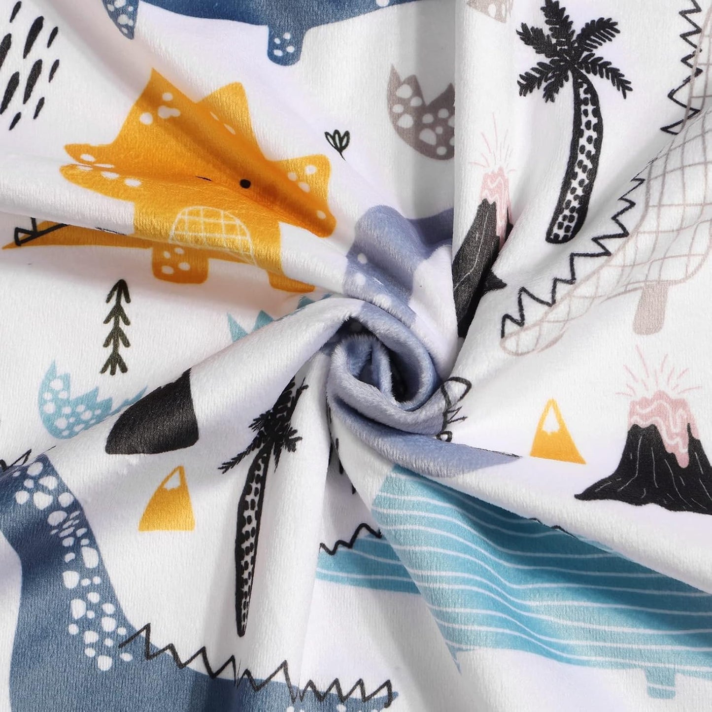 Baby Blanket for Boys Girls Soft Minky with Double Layer Dotted Backing, Color Dinosaurs Printed 30 x 40 Inch Receiving Blanket