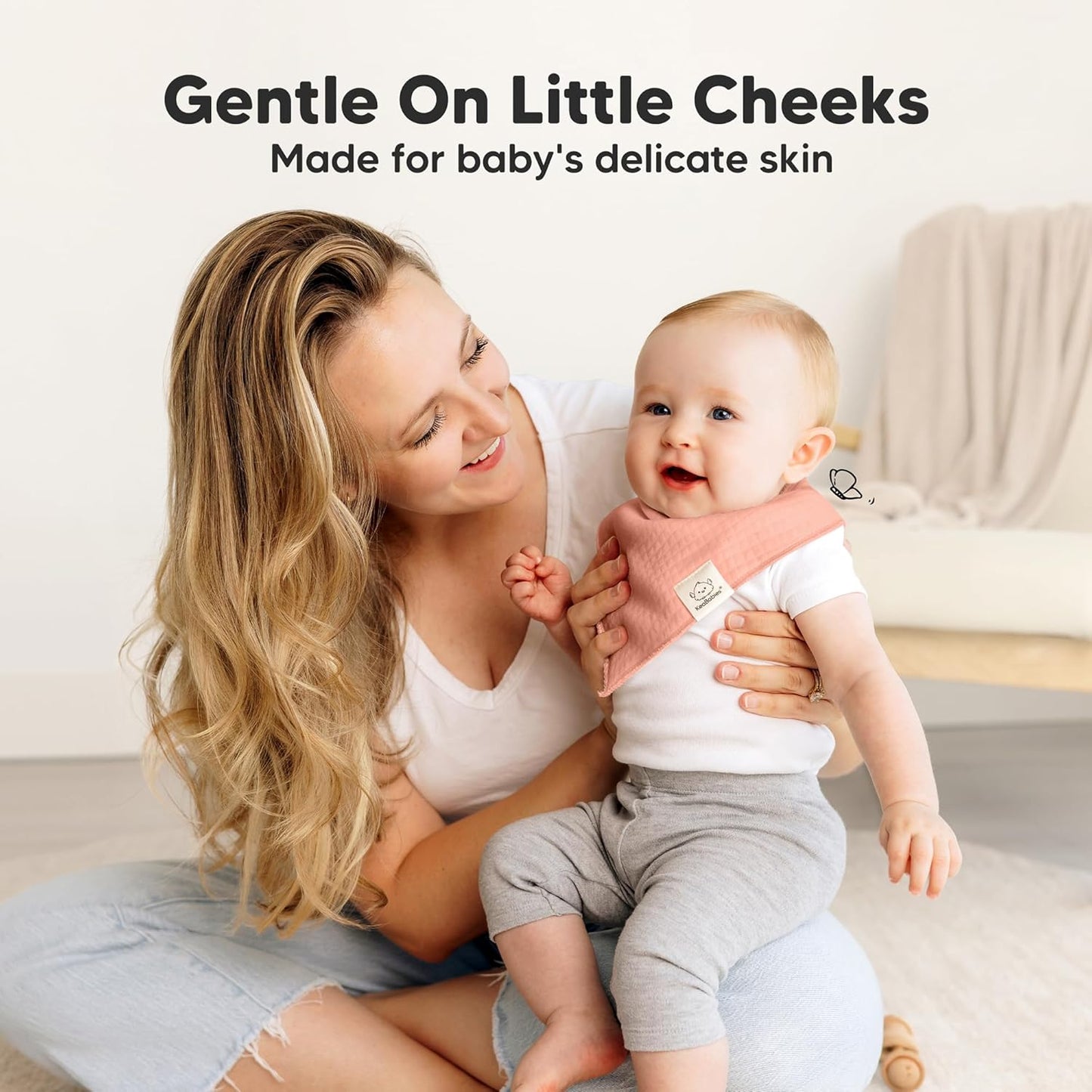 KeaBabies 8-Pack Bandana Bibs for Baby Girls, Boys - Organic Cotton Baby Bibs for Drooling & Teething Newborn, Toddler, Infant 0-36 Months, Extra Soft, Absorbent Cloth with Snaps (Muted Pastel)