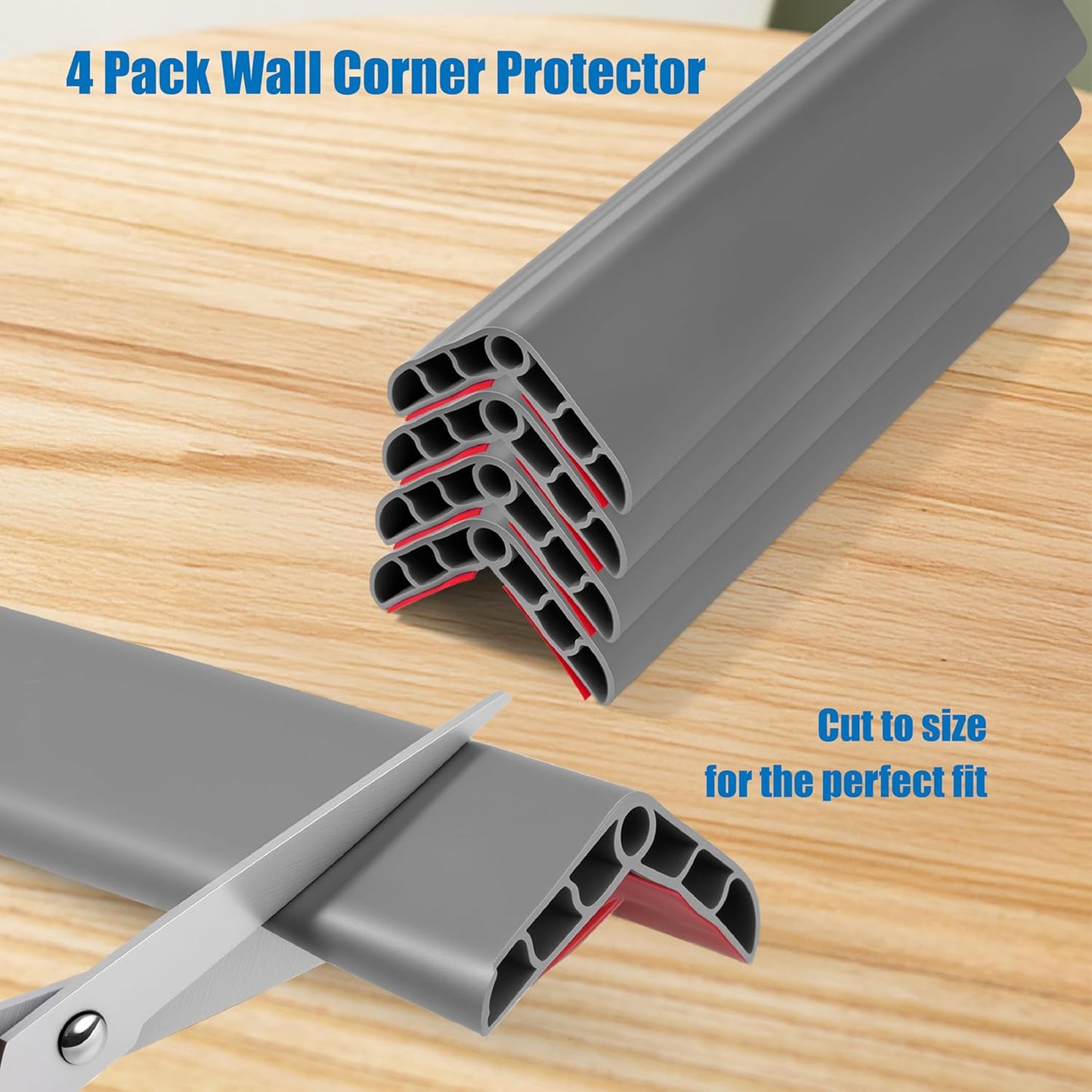 Wall Corner Edge Protector 4 Pack,1.57x1.57x23.62x0.28 inch Soft Baby Proof Corner Guards for Sharp Edges, Self-Adhesive Corner Protectors for Home, Kindergarten,Thickness-7mm(0.28 in)