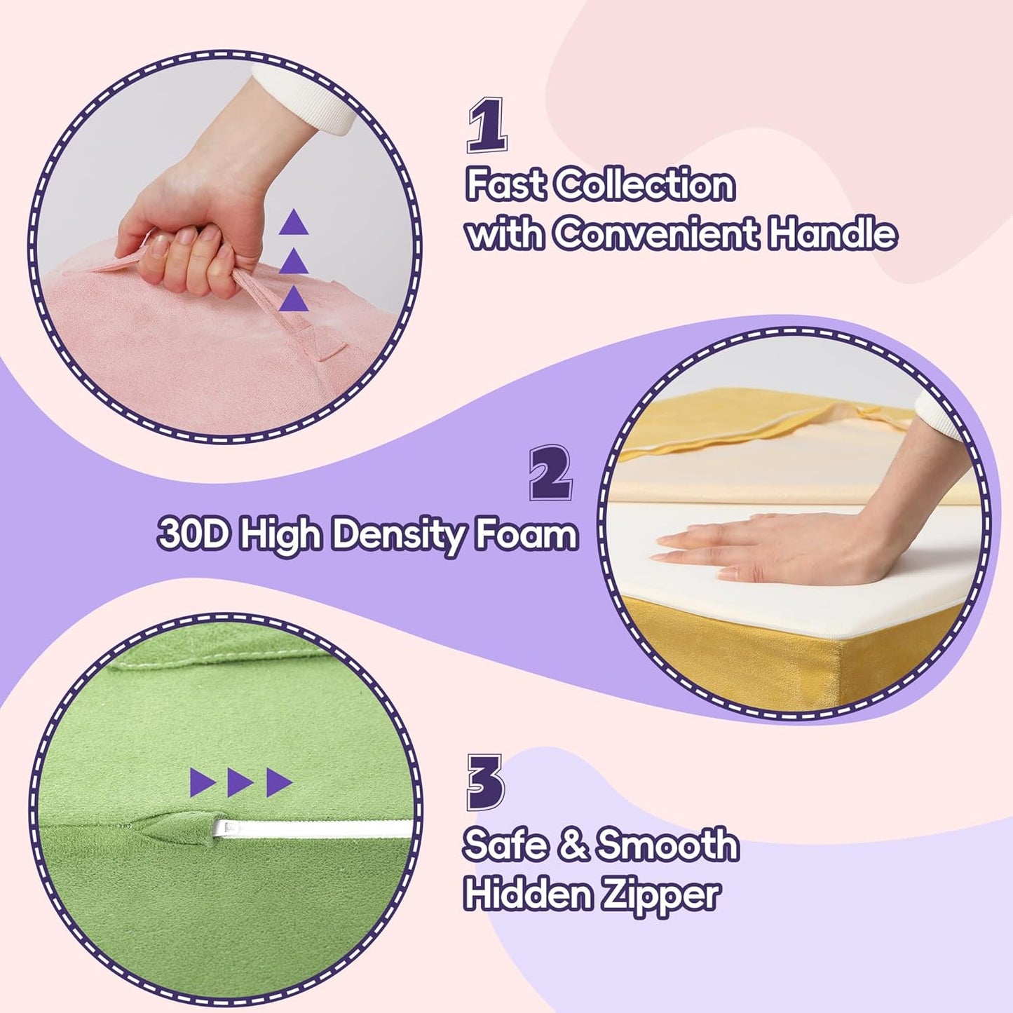 6 Piece Foam Climbing Blocks for Toddlers, Baby Climbing Gym with Ultra High Density Foam for Crawling and Sliding, Indoor Soft Play Set for Infant, Babies & Kids (Multicolor A, 6-Piece)