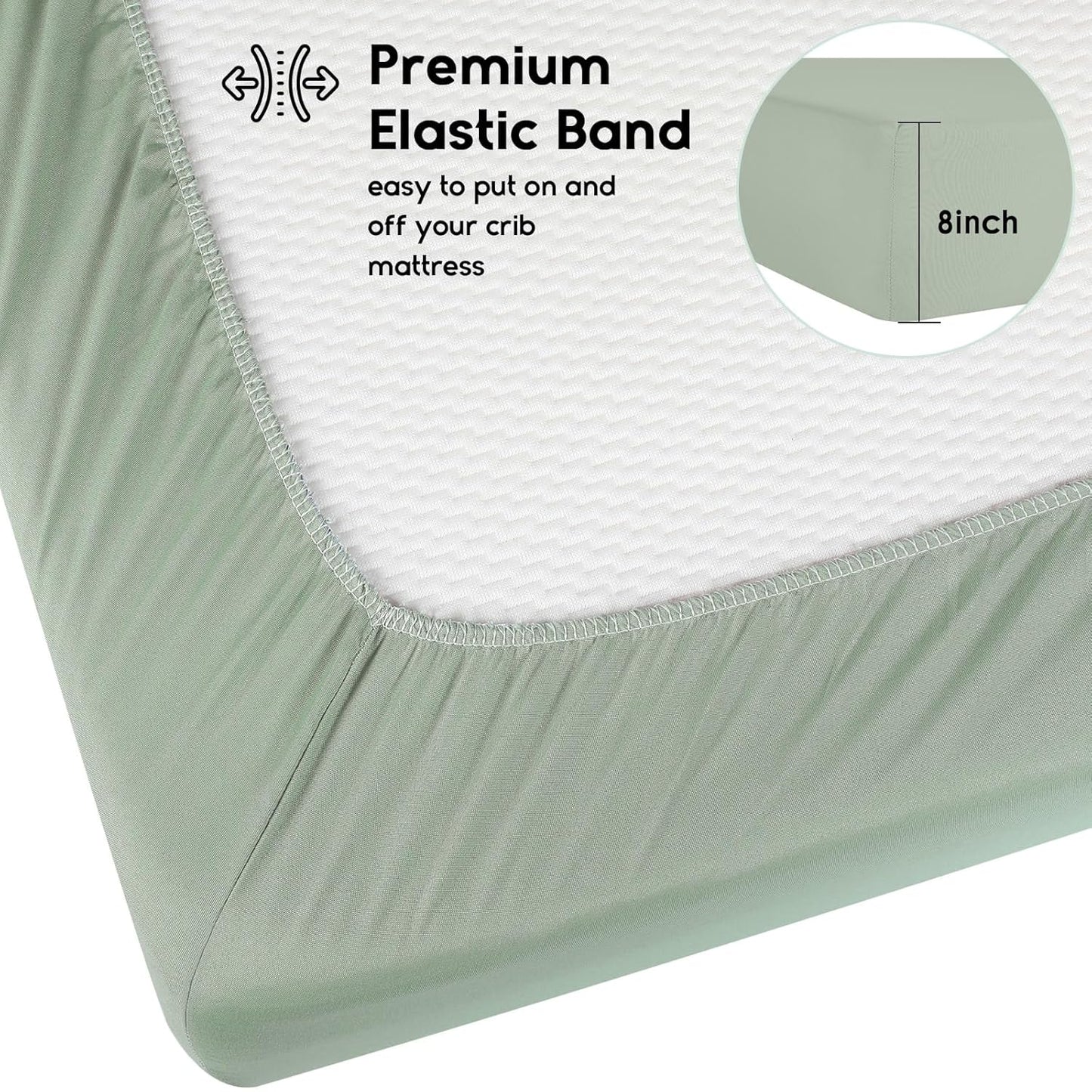 Yoofoss Baby Crib Sheets for Boys Girls, Fitted Crib Sheet 2 Pack for Standard Crib and Toddler Mattress, Super Soft Microfiber Baby Sheet 28x52x8in Green + Banana Leaves