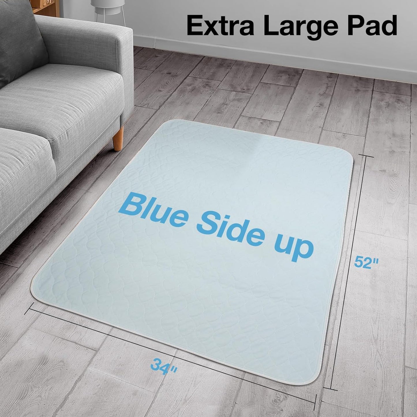 2 Packs Reusable Incontinence Bed Pad, 34X52 Inch Washable Pee Pads, Waterproof Bed Pad & Pet Pad, Perfect for Kids, Adults, The Elderly and Pets