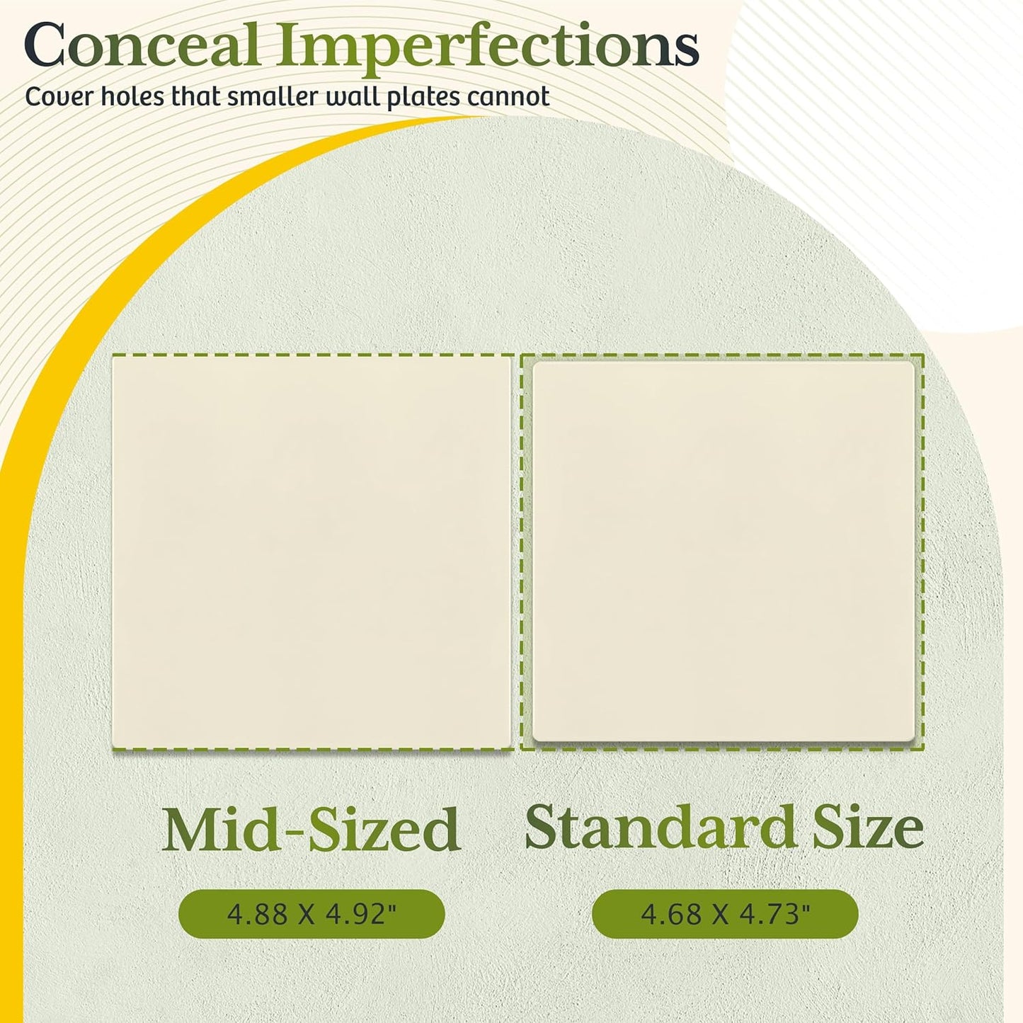 TG Screwless Double Blank Wall Plate, Child Safe Blank Device Outlet Cover, Mid-Size 2-Gang 4.88" H x 4.92" L, Polycarbonate Thermoplastic, UL Listed, SP-MB2-LA5P, Light Almond (5 Pack)