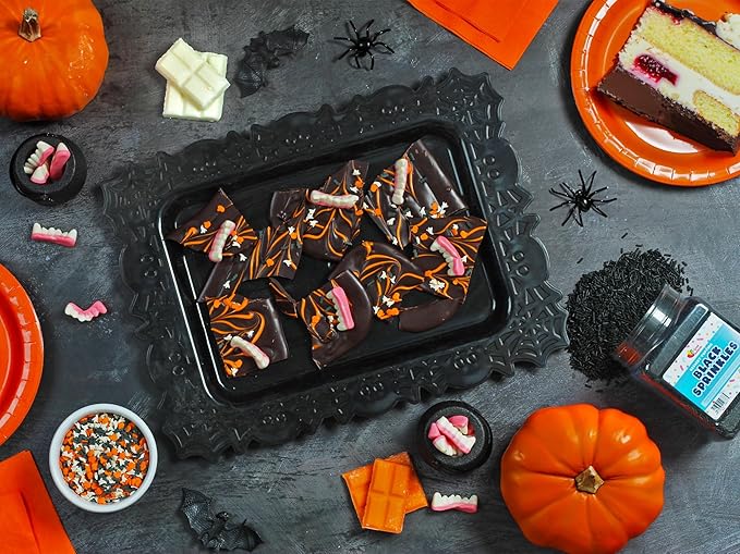 Halloween Sprinkles - 10 ounces - Ghost Bat Pumpkin Confetti Quins - Spooky Dessert Topping Mix - Halloween Jimmies for Cakes, Cupcakes, Cookies