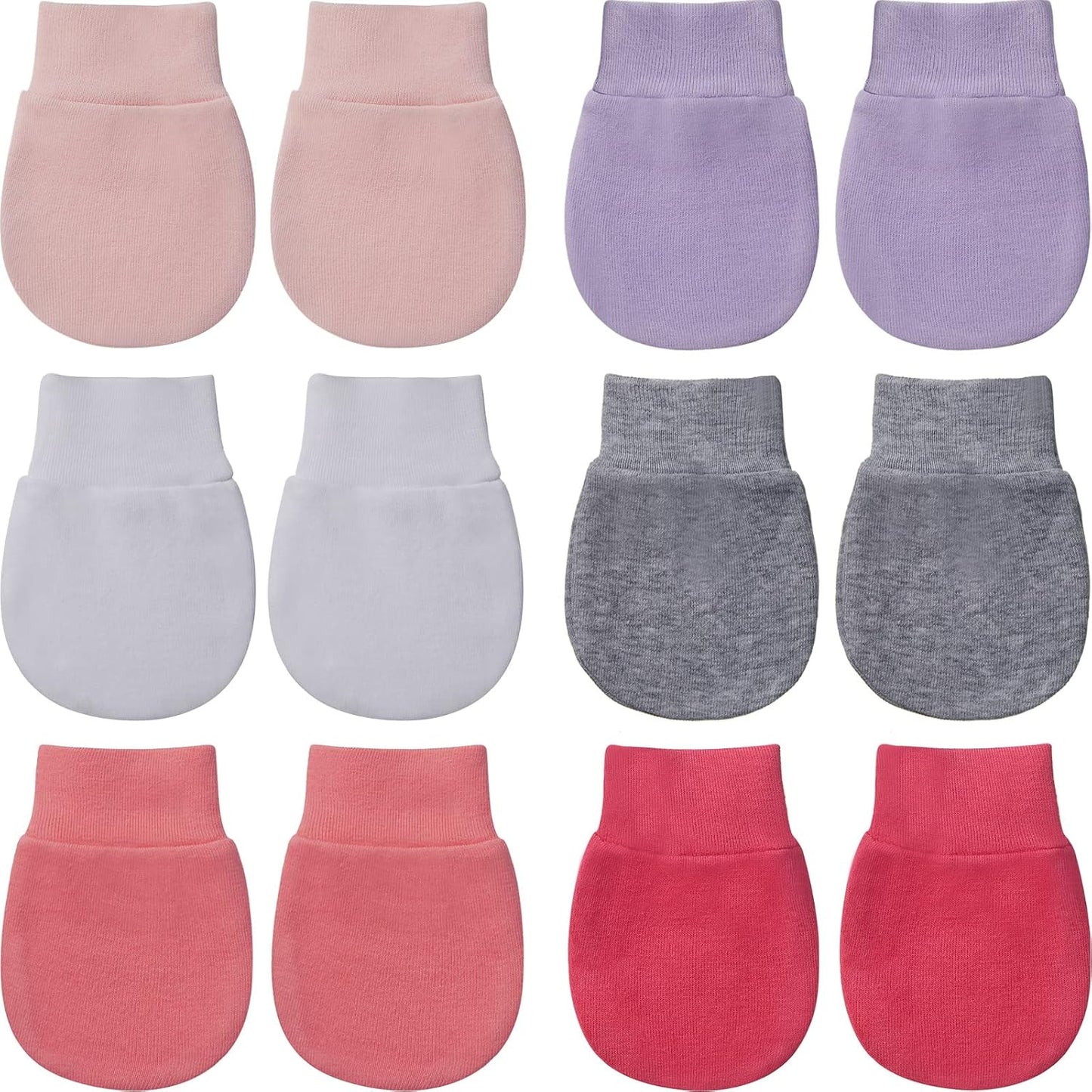 Geyoga 6 Pairs Newborn Baby Mittens No Scratch Gloves Infant Toddler Anti Scratch Essentials Unisex for 3-9 Months Girls Boys