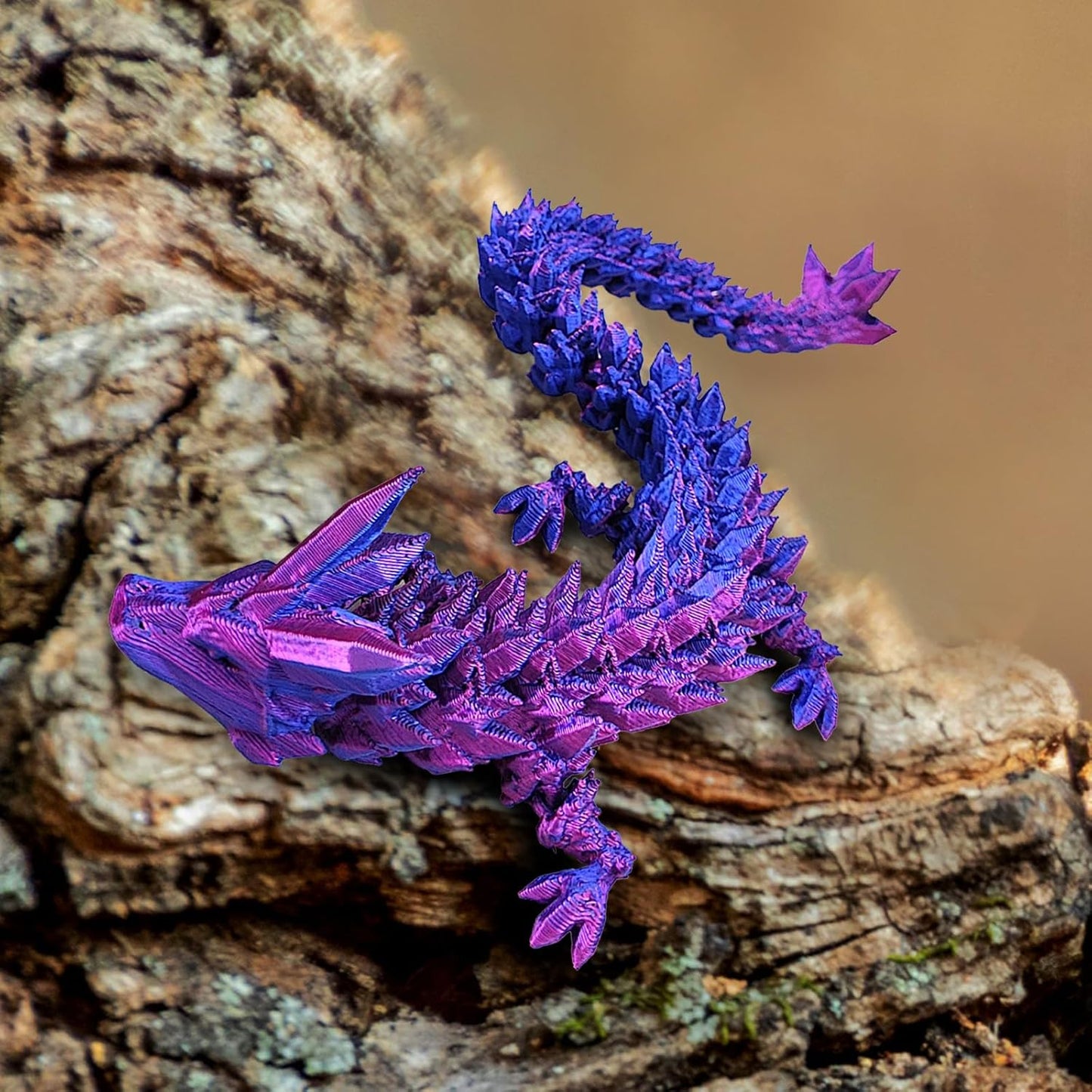 3D Printed Dragon in Egg with Dragon Inside,Dragon Surprise Egg,Flexible Joints Home Office Dragon Decor Executive Desk Toys for Autism/ADHD,Crystal Dragon Eggs Fidget Toy (Laser Purple)