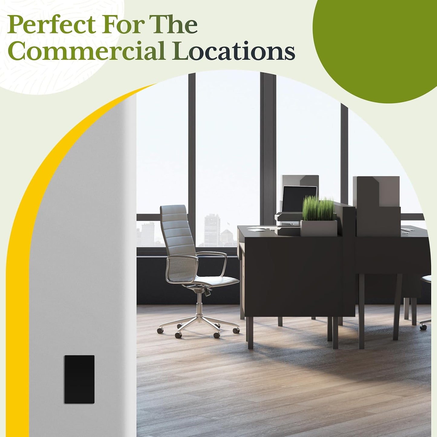 TG Mid-Size Screwless Blank Wall Plate, Child Safe Blank Device Outlet Cover, Medium Size 1-Gang 4.88" H x 3.11" L, Polycarbonate Thermoplastic, UL Listed, SP-MB1-BK5P, Black (5 Pack)