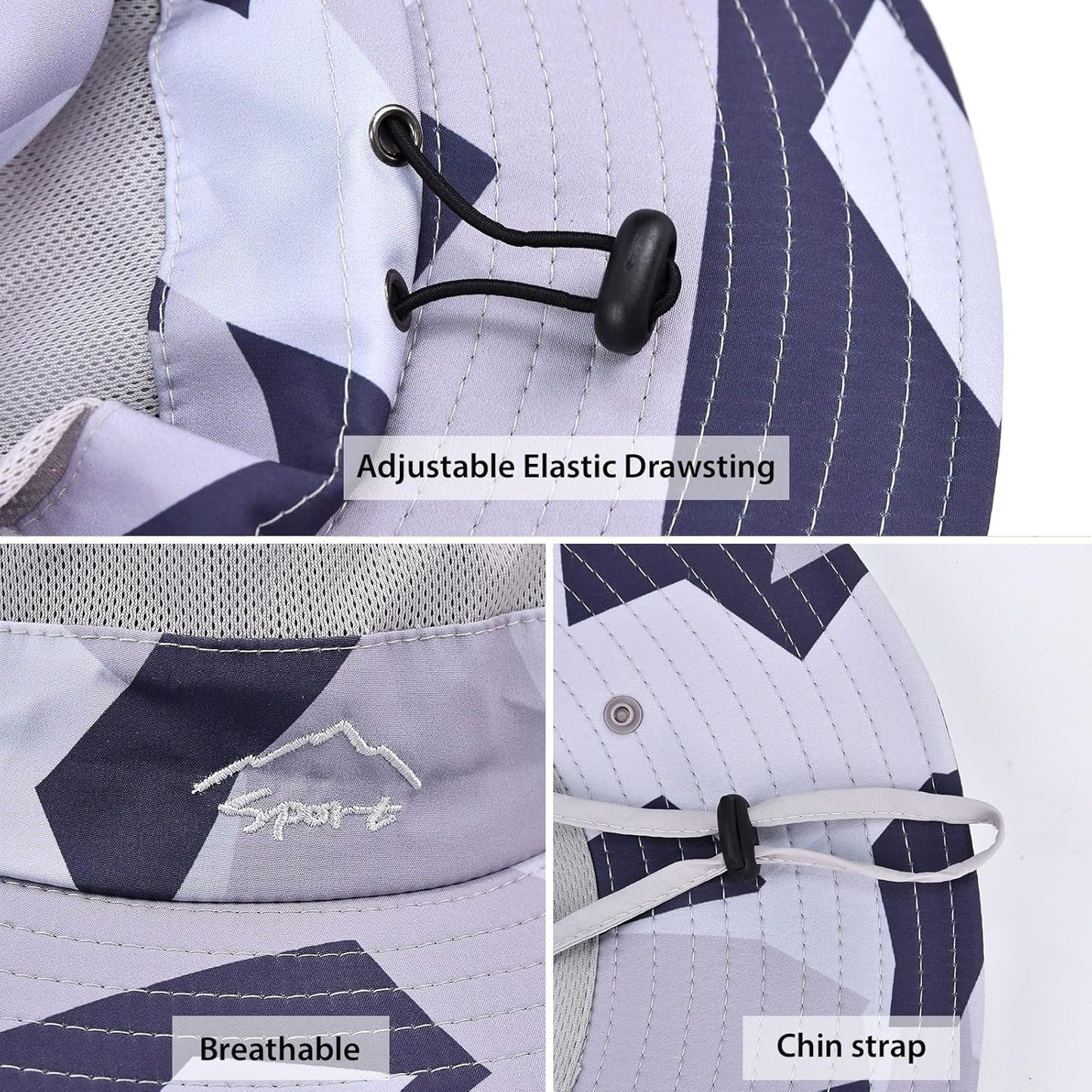 Sun Hats for Men Women Fishing Hat UPF 50+ Breathable Wide Brim Summer UV Protection Hat