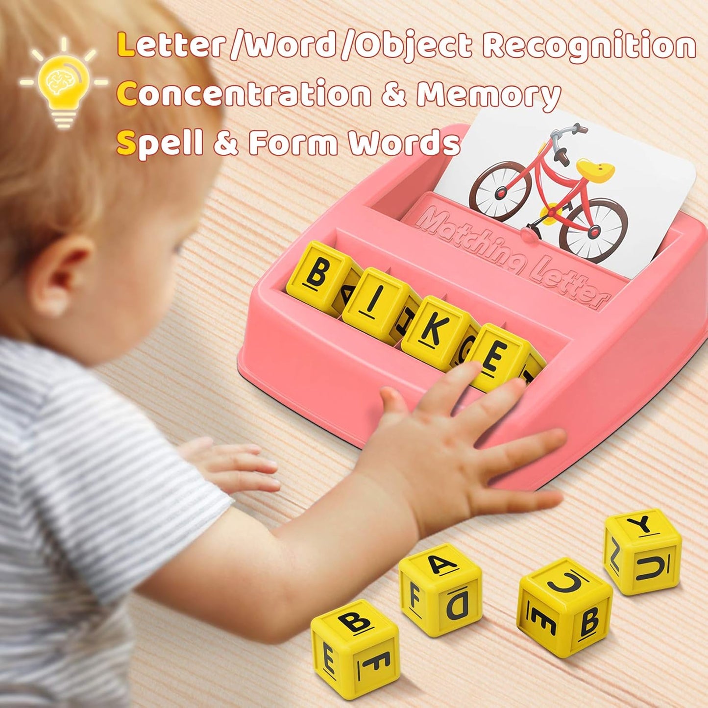 Educational Toys for 3-5 Year Old Girls Gifts, Matching Letter Game Preschool ABC Learning Toys for Kids Ages 4-8 Years, Christmas Birthday Gifts for Toddler Toys Age 2-4