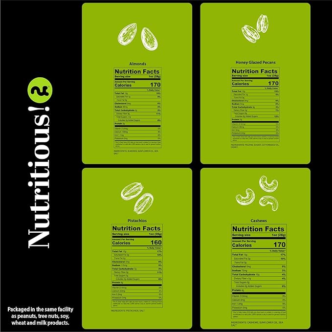 NUT CRAVINGS - Thanksgiving Mixed Nuts Gift Basket + Heart Ribbon (4 Assortments) Holiday Xmas Christmas Food Arrangement, Healthy Snack Care Package, Food Assortments