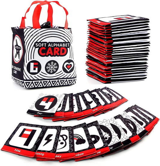 Early Childhood Enlightenment Book 26 Pieces Toddler Soft Alphabet ABC Letter Number Flash Cards Baby Soft Cloth Bath Books Infant Crinkle First Books Toys Sensory Books Learning Flashcards (Number)