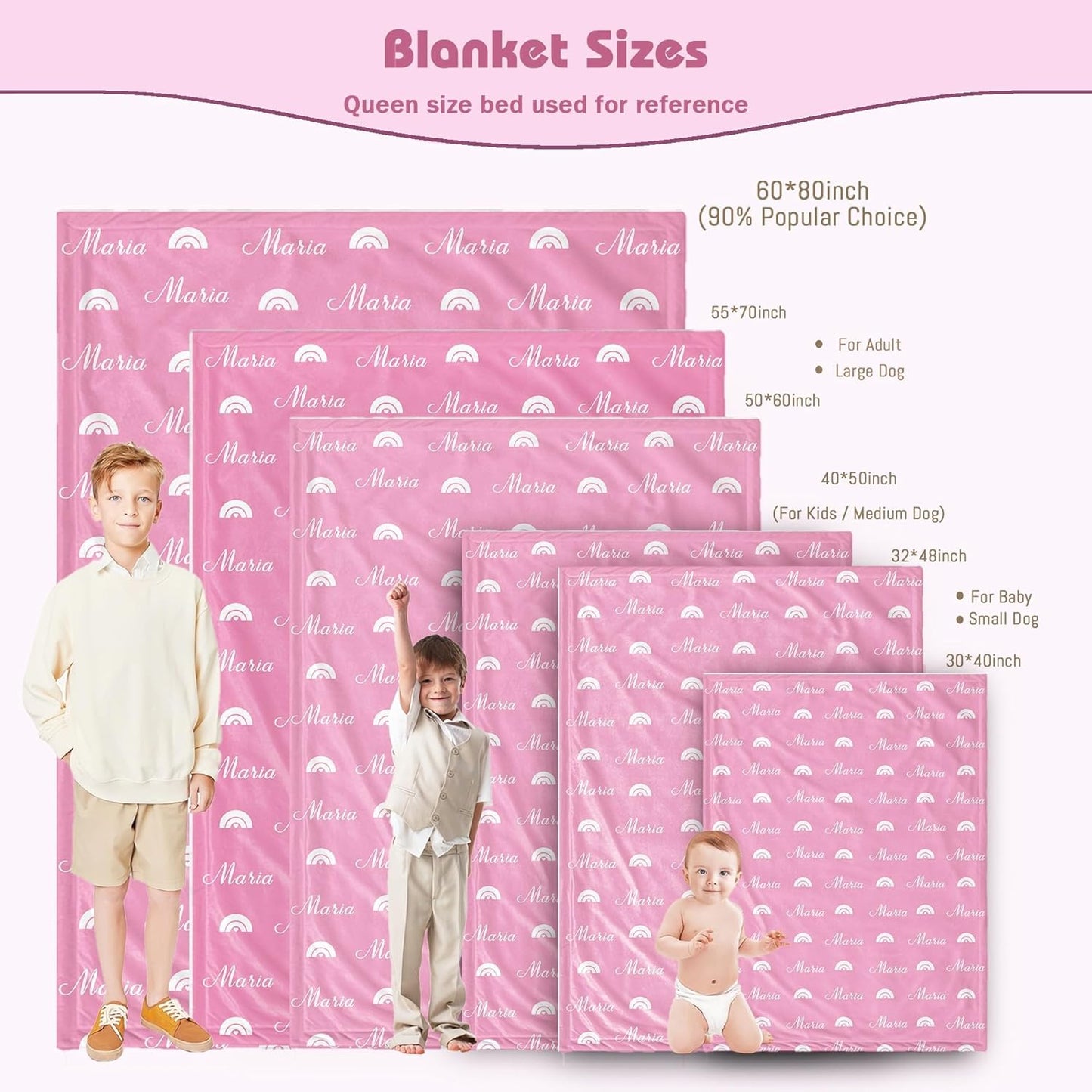 Personalized Baby Blanket for Girl Custom Name Blanket for Girl Newborn New Mom Customized Gifts for Baby Shower Christmas Birthday