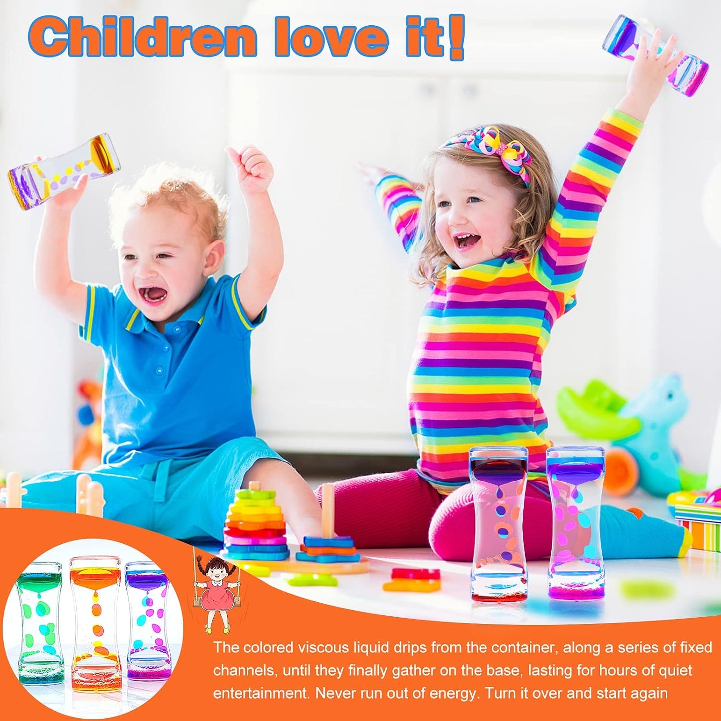 Liquid Motion Bubbler Timer Diamond Shaped Liquid Timer for Fidget Toy,Autism Toys, Children Activity, Calm Relaxing,Penguin Desk Toys and Home Ornament (Red and Green-Ordinary)