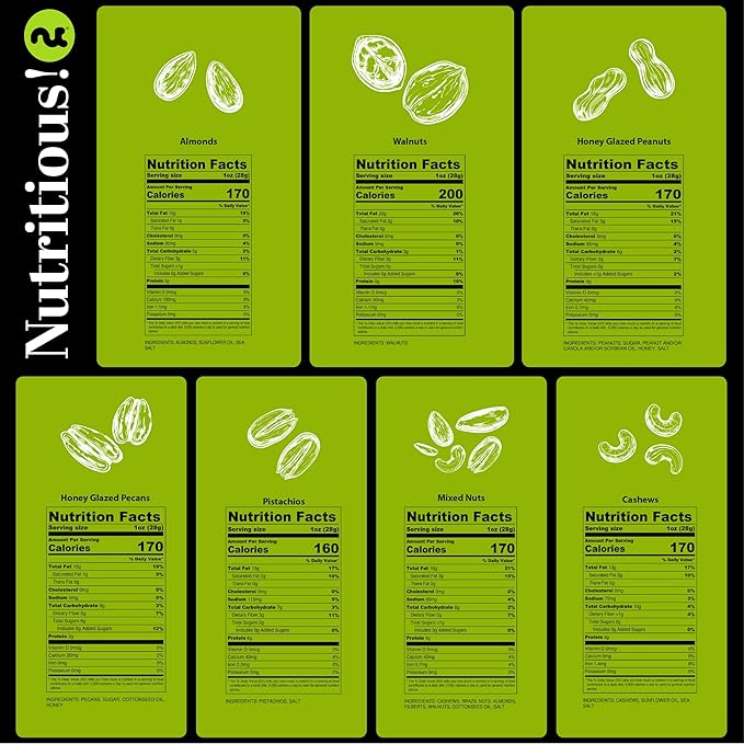 NUT CRAVINGS - Thanksgiving Mixed Nuts Gift Basket in Black Gold Box (7 Assortments, 2 LB) Holiday Xmas Christmas Food Arrangement, Healthy Snack Care Package, Food Assortments