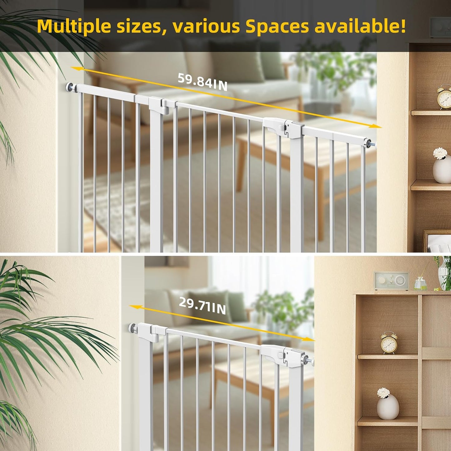 Easy Step Walk-Thru Baby Gate – Adjustable Safety Gate for Babies & Pets, Pressure Mount Kit, Includes Wall Cups & Extensions – 29 to 40.5W x 30.5H inches, CPC Certified