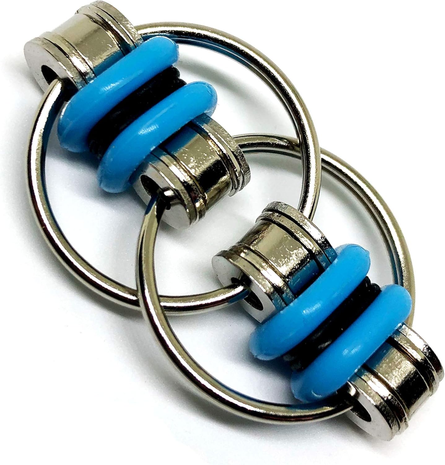 Fidget Roller Chain finger exerciser - Stress Relief Perfect for ADHD, ADD, Anxiety in Office, Studying or work Stocking Stuffers Gifts (3 Piece) (Blue)