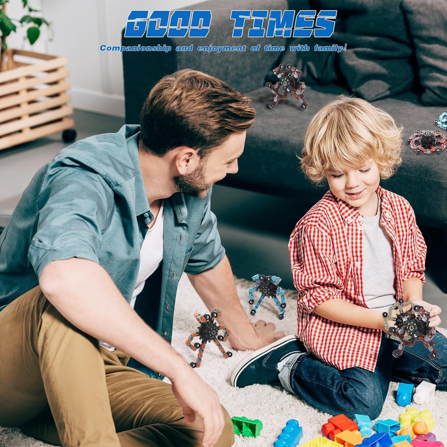 72 Pcs Transformable Fidget Spinners Bulk Robot Sensory Fidget Toys Stress Relief Spinner DIY Deformation Mechanical Gyro Toys Easter Party Favors for ADHD Autism Kids Adults