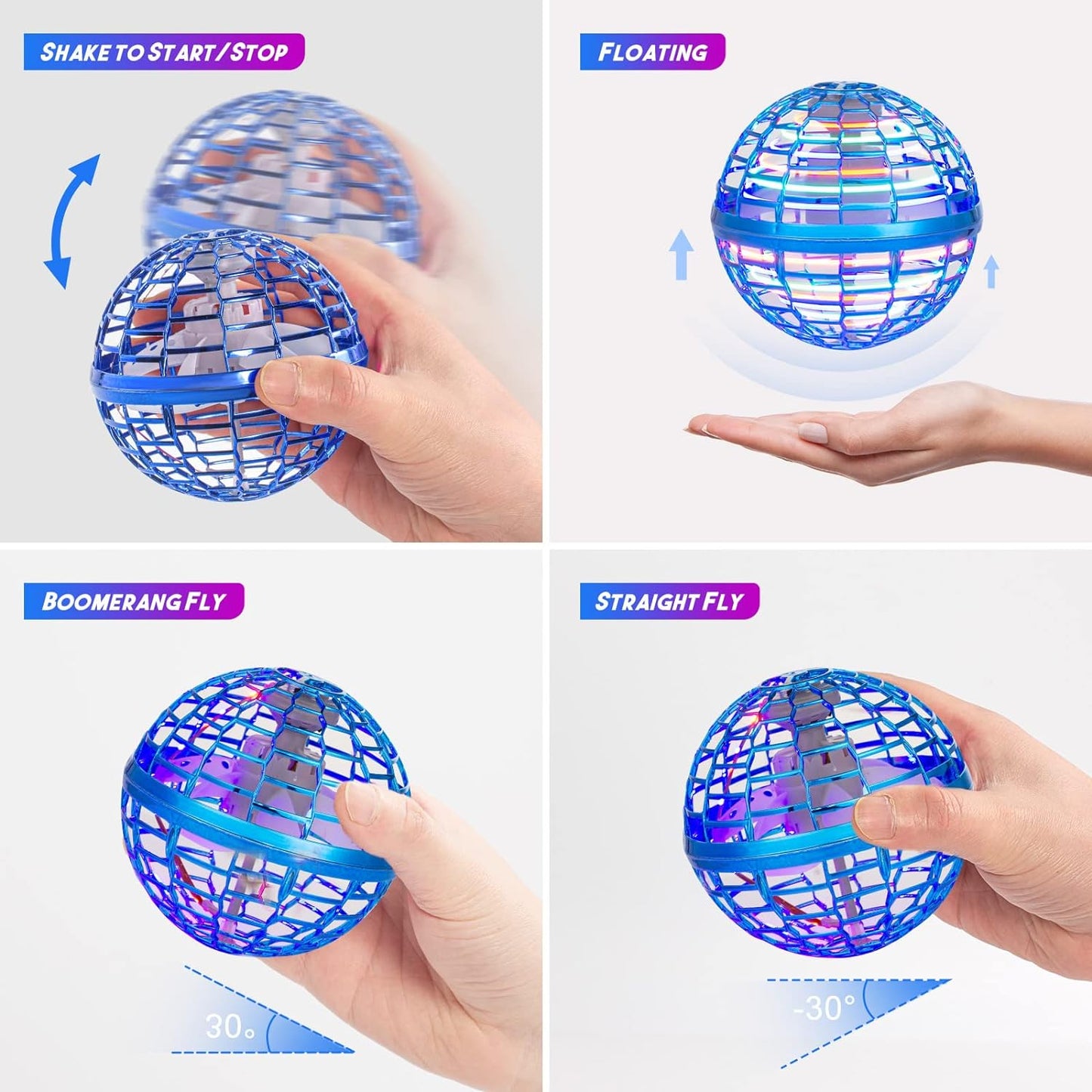 Flying Orb Ball Toy 2023 Galaxy Ball,Cosmic Globe Boomerang Hover Orb Ball, Galactic Fidget Spinner, Hand Drone Ball, Kids Toys for Boys Age 6 7 8 9 10 11 12 Boys Girls Cool, Blue