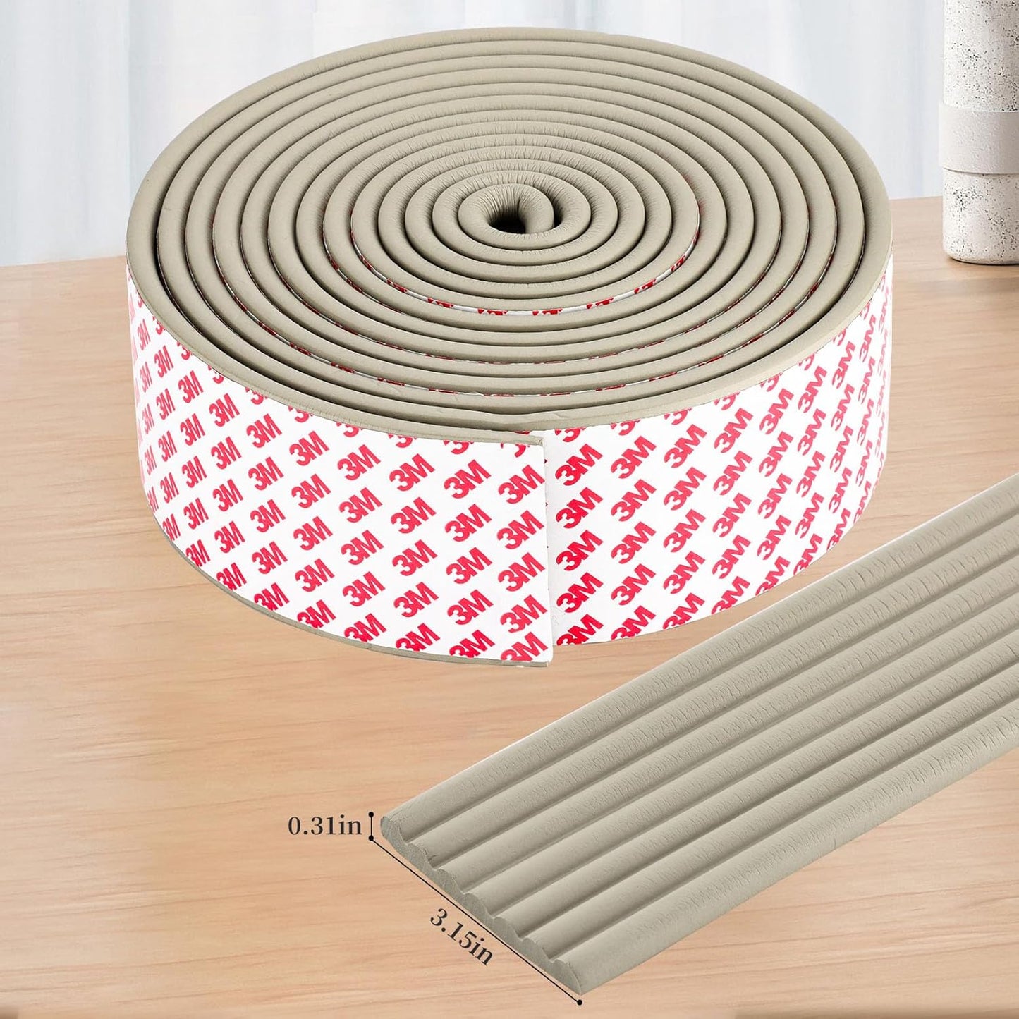 Corner Protector for Baby, Widen Edge Protector with Adhesive Backing, Baby Proofing Edge Corner Protectors Self Adhesive Furniture Corner Guard Bumper for Table, Desk, Fireplace (Gray, 16.4ft)