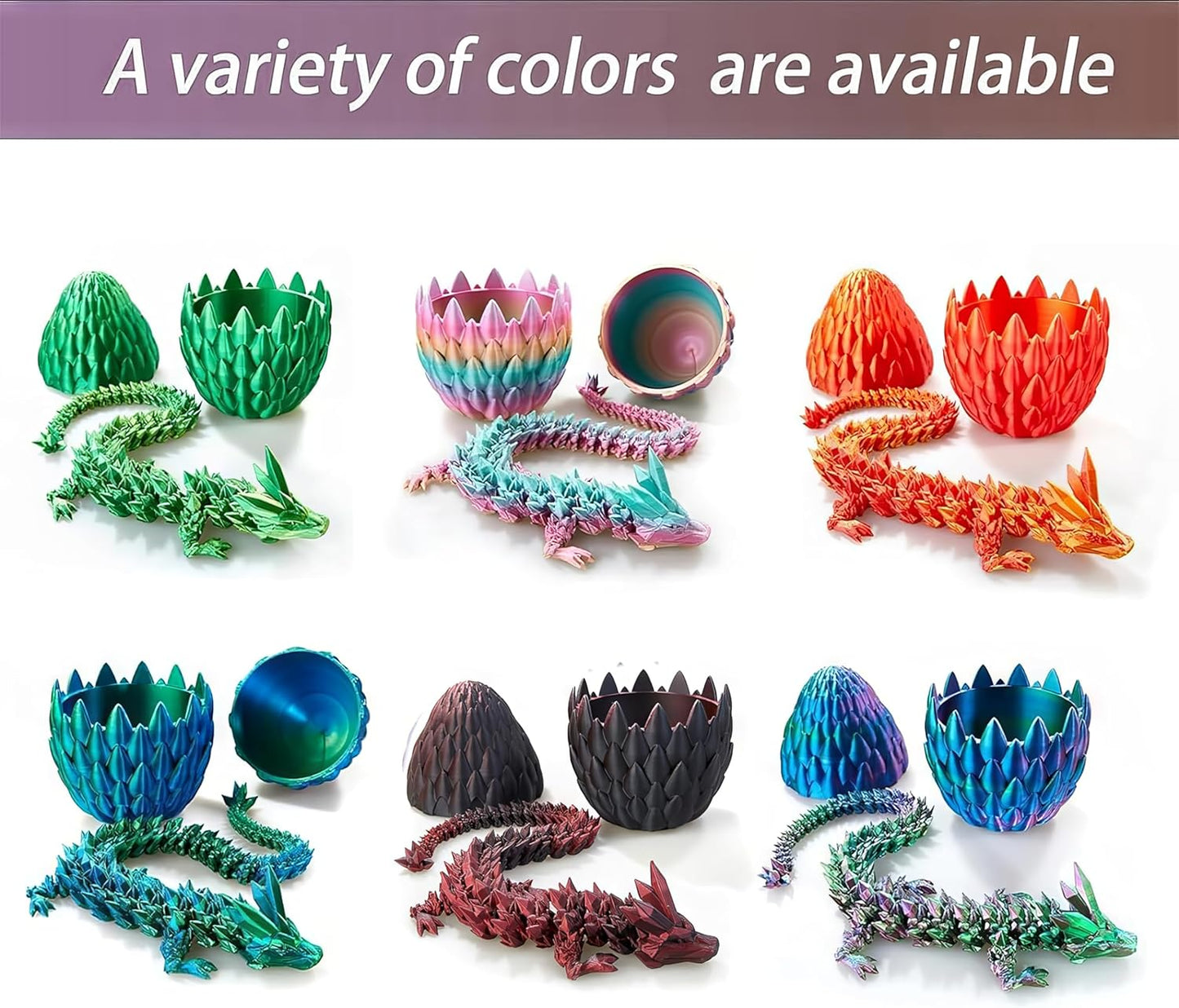 Easter Eggs 3D Printed Dragon Egg Dragon Eggs with Dragon Inside Fidget Toys Pendant Desk Decorative Easter Egg Fillers Easter Gifts for Boys Kids Home Office Decor (Black Red)