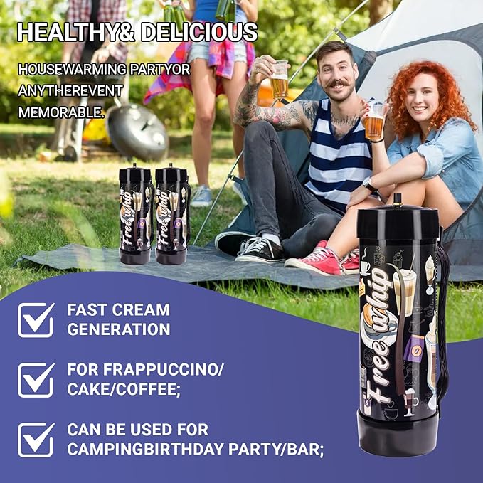 2100g Whipped Cream Charger 3.3L Steel Tank Nitrous Canisters 4 pack，Compatible with most dispensers