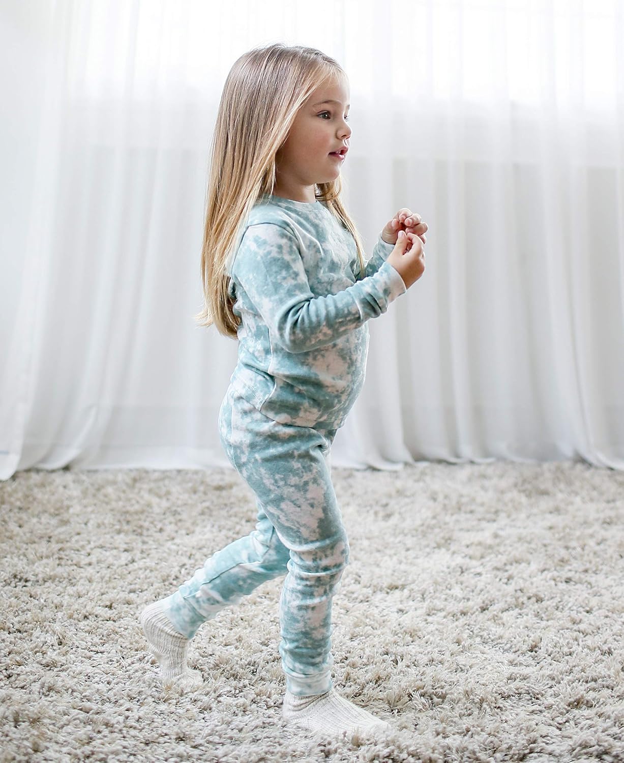 VAENAIT BABY 12M-12Y Toddler Kids Boys Girls 100% Cotton Marbling Tiedye Sung Fit Sleepwear Pajamas 2pcs Pjs Set