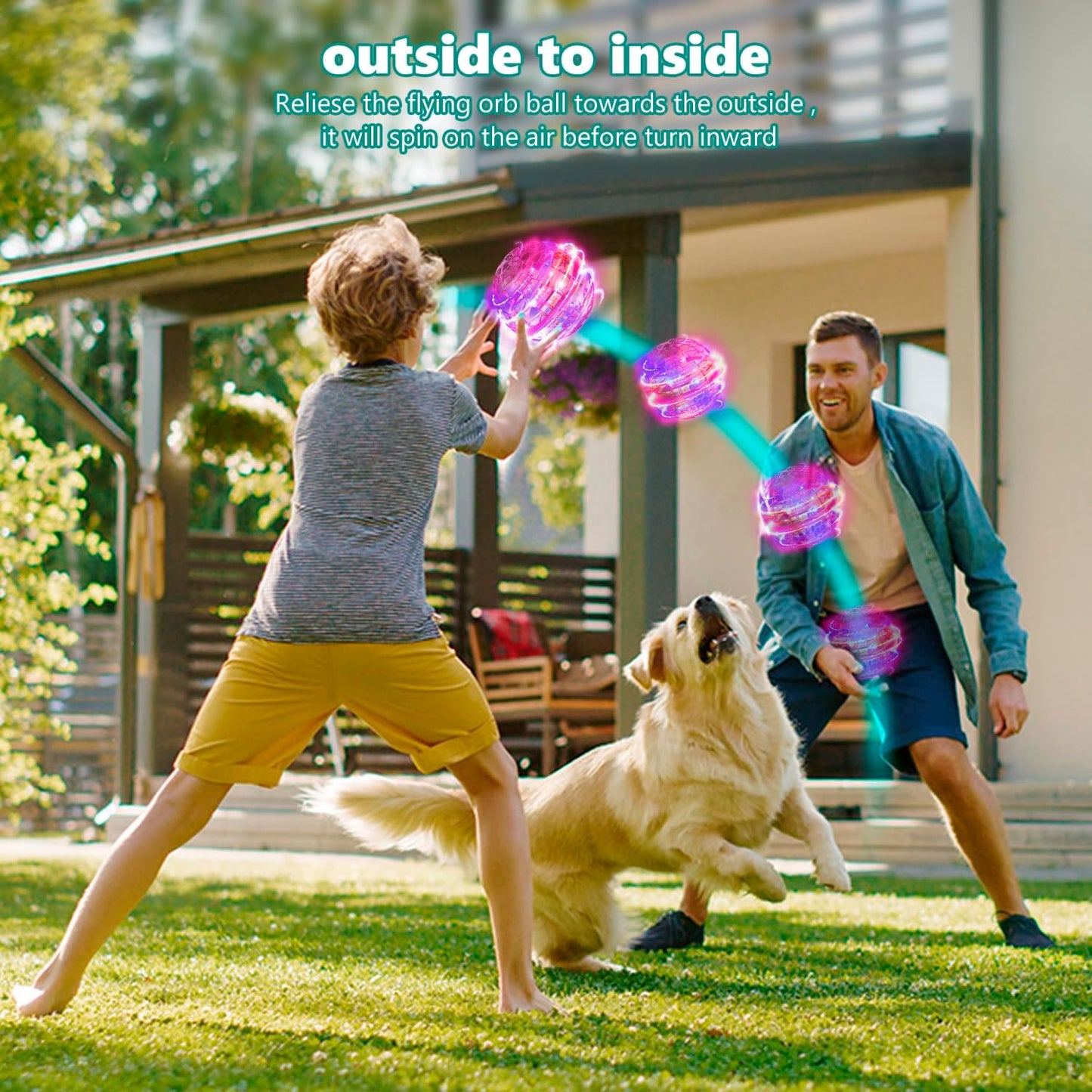 Flying Orb Ball Toy 2024 Upgraded Hoverball Led Magic Orb Drone Ball Fly Orbi Pro Flying Spinner Boomerang Ball for Girls Boy Gifts Age 6-8 -Rose