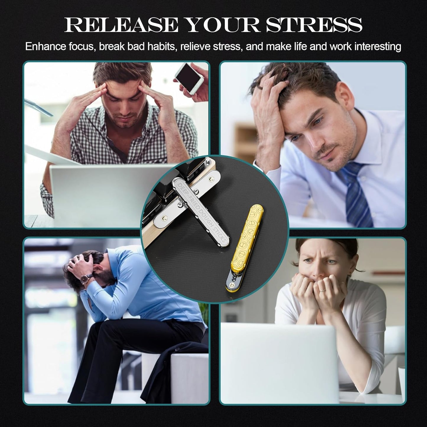 Metal Fidget Slider- EDC Slider Fidget Toys for Adults,Fidget Spinner Toys, Sensory Toys Anxiety Stress Relief Desk Toys Gifts for Boyfriend and Friends(Silver)